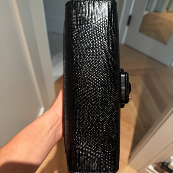 DOLCE AND GABBANA Lucia Embossed Leather Crossbody Bag in Black - Picture 6 of 9